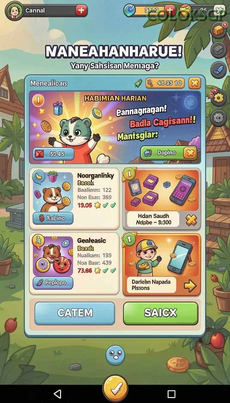Cuplikan layar menu unduhan coloksgp untuk perangkat Android